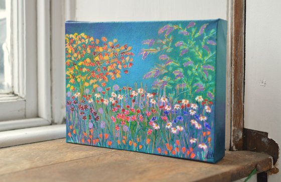 Little Wilderness 2 - poppies, daisies, cosmos and buddleja