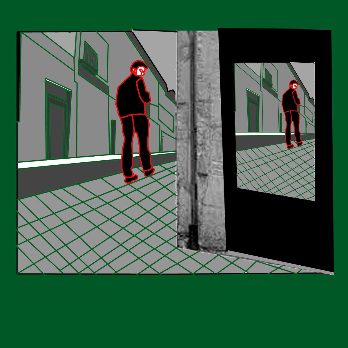 Urban And Pop Portrait Print By Artworks By Rina Mualem, 10 X 10, The Space O Time, Original Artwork