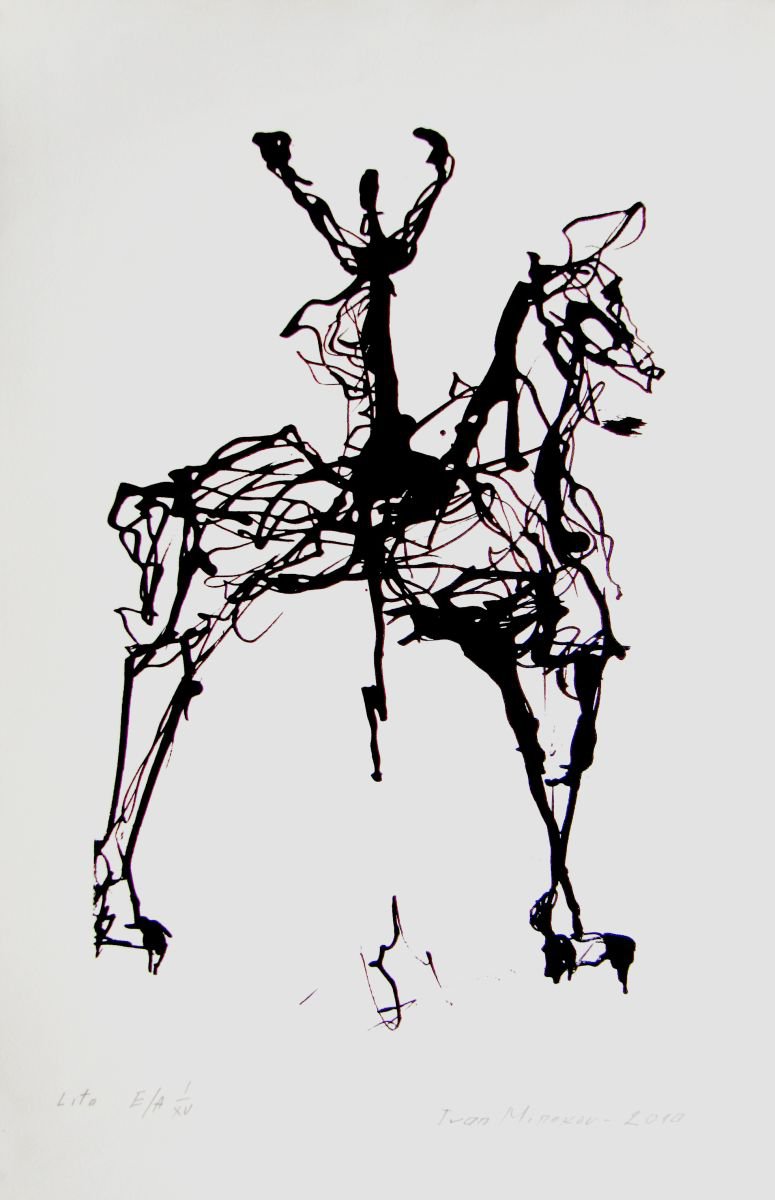 Expressive Limited Edition Print , Rider Iv By Ivan Minekov, 14 X 20, Artwork For Sale On Artfinder