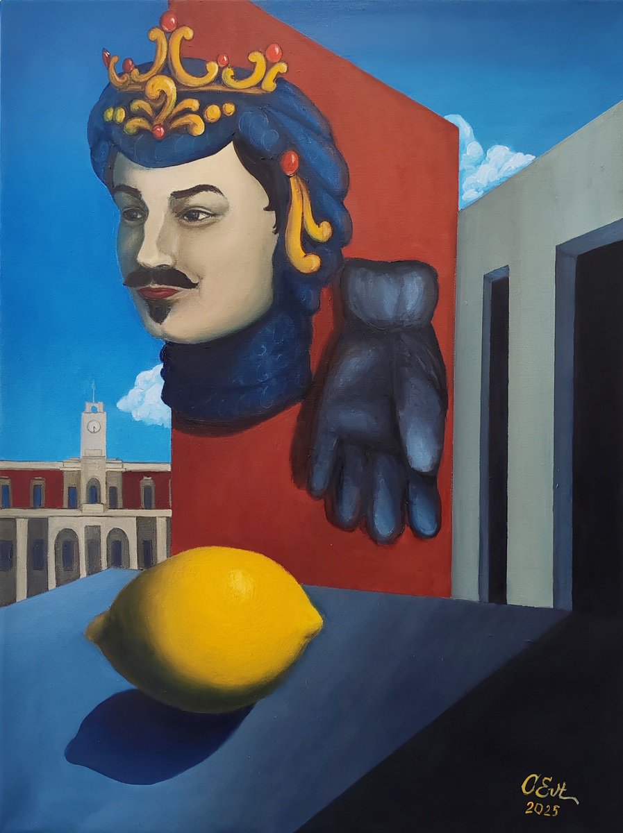 Surrealistic Cityscapes Oil Painting By Oksana Siciliana, 24 X 31", Not Mr. Darcy, Original Artwork