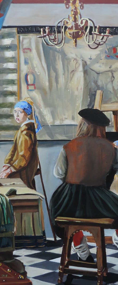 Vermeer paints the girl with a pearl earring by Gordon Bruce