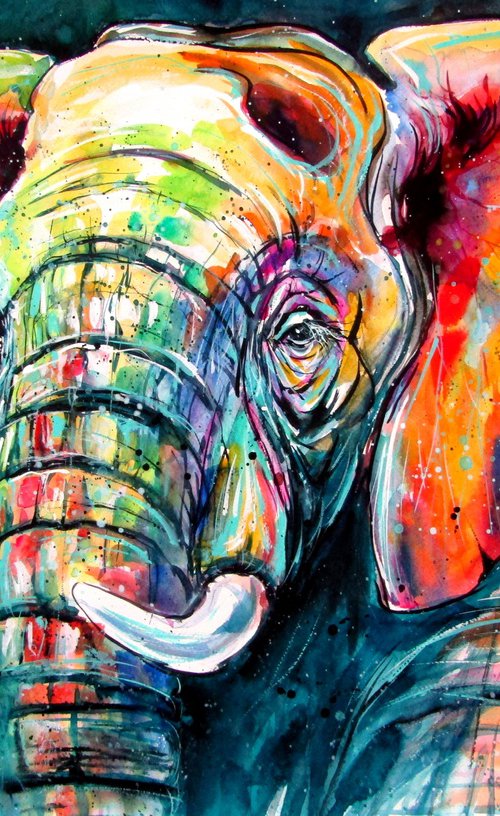 Majestic colorful elephant by Kovács Anna Brigitta