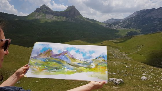 Diptych Mountains of Montenegro.