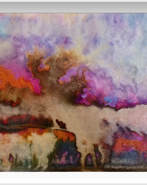 My heart is on Fire I Abstract Landscape I Seascape by Gesa Reuter
