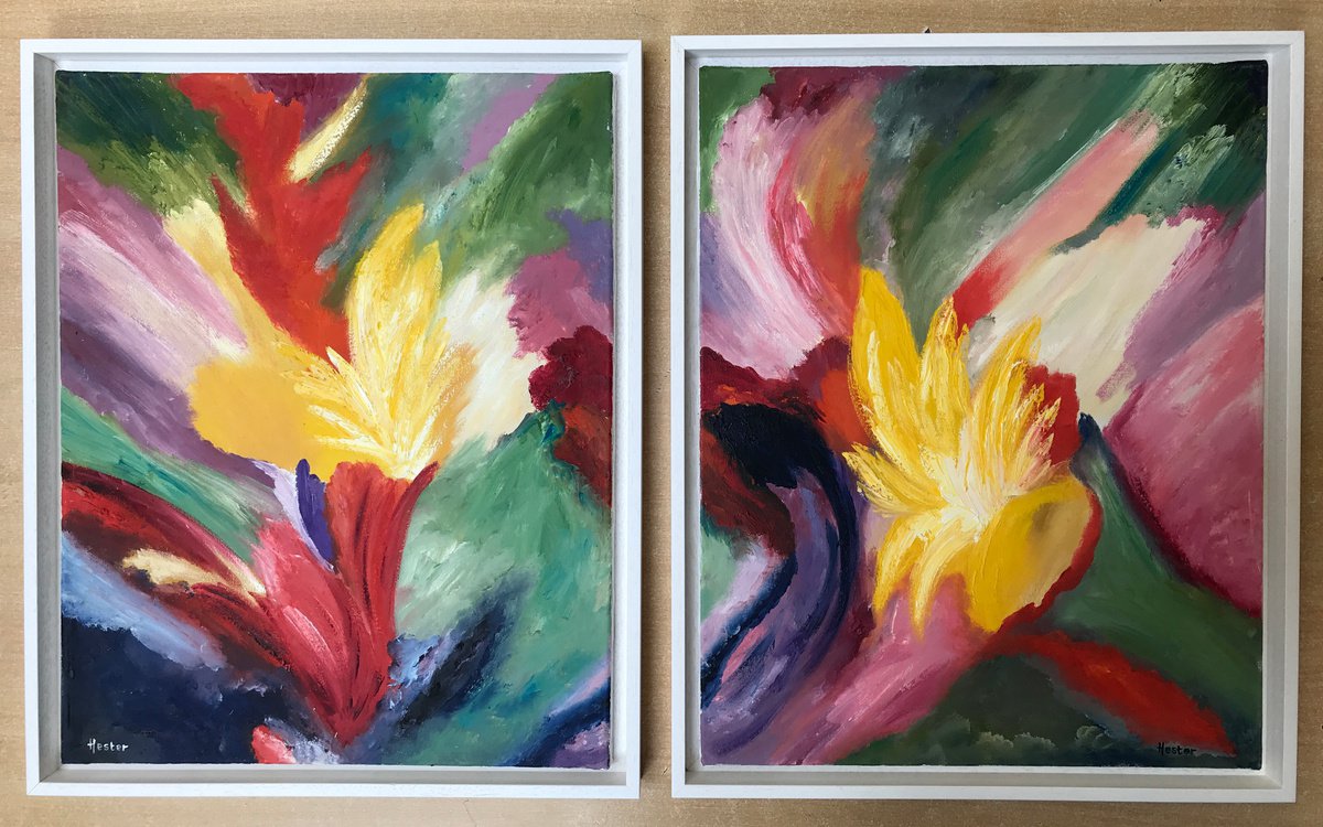 Variety of Colour 1 & 2 (Painted by Hester Coetzee) by Arie Coetzee