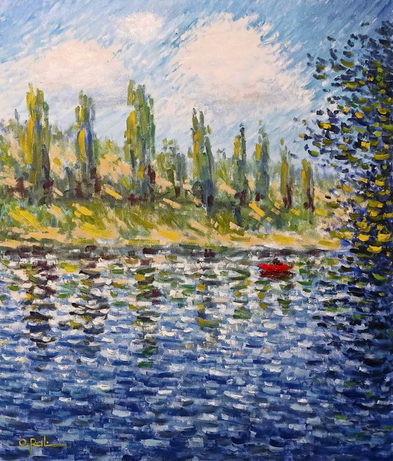 Poplars by the river