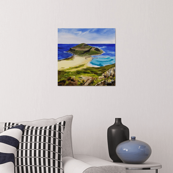 Cyprus, Greece, original landscape sea island oil painting, Gift, bedroom painting