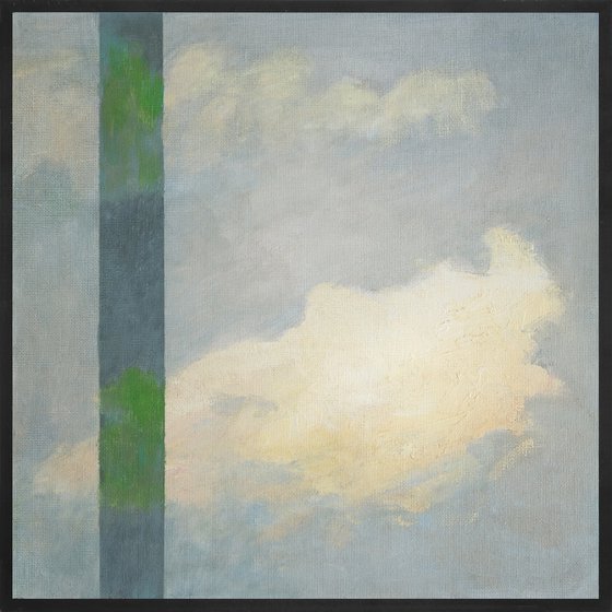 Yellow green clouds, Framed