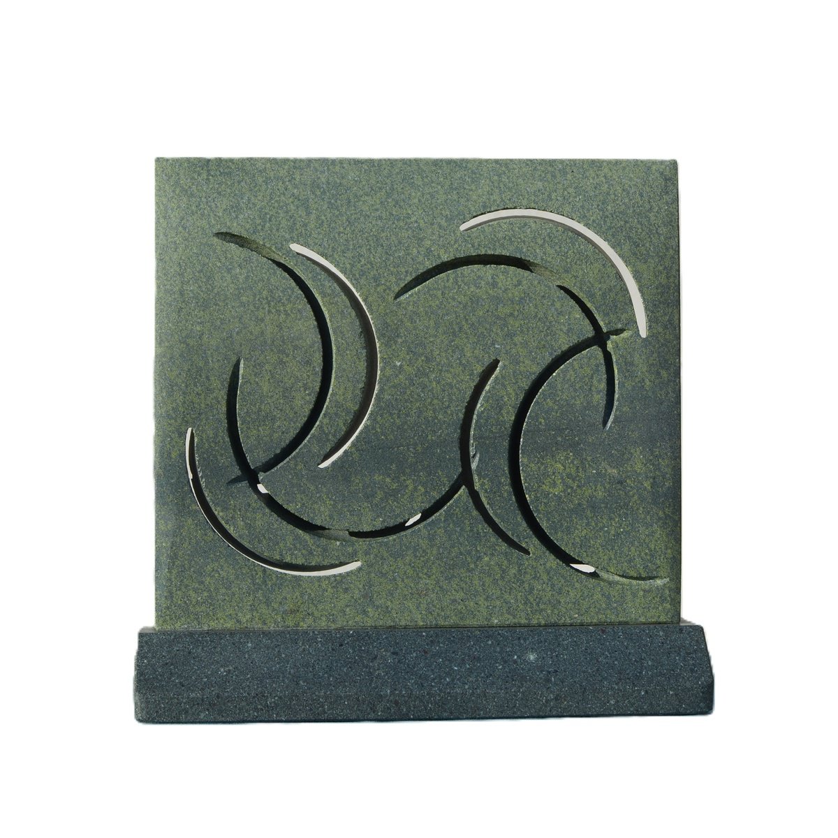 Geometric Abstract Stone Sculpture By Ognyan Chitakov, 9 X 9", "Andante Cantabile", Original Artwork