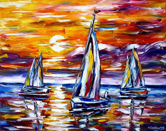 Regatta At Sunset