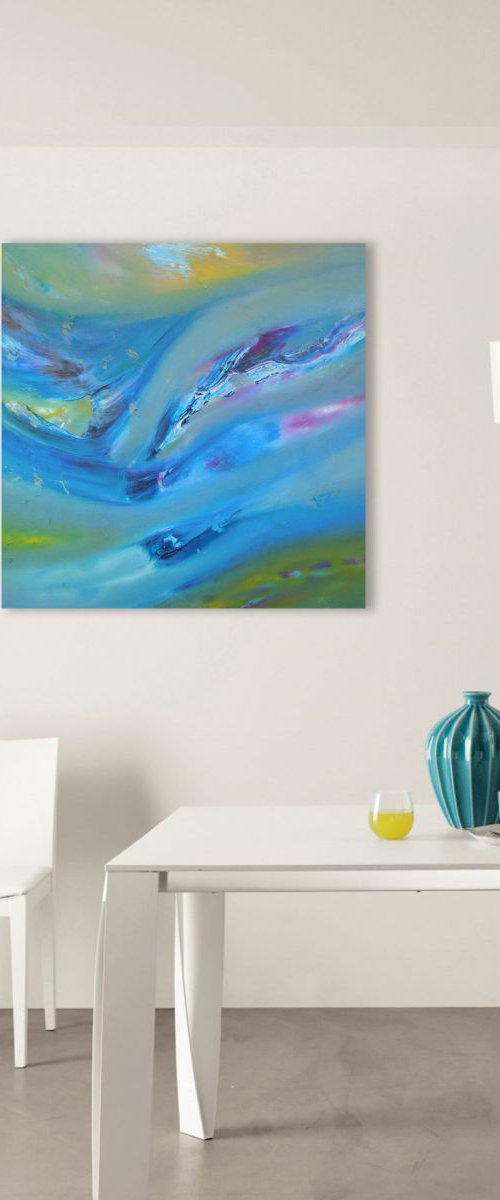 Earlier breeze -  50x50 cm, Original abstract painting, oil on canvas by Davide De Palma
