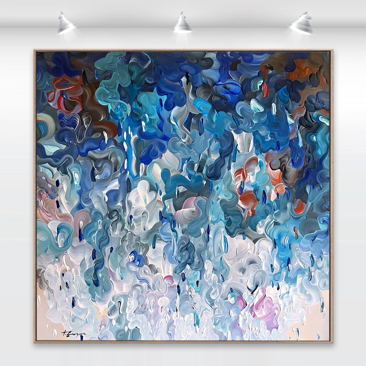 Organic Abstract Acrylic Painting By Tatiana Georgieva, 49 X 49", Maris Imbre Iii, Original Artwork