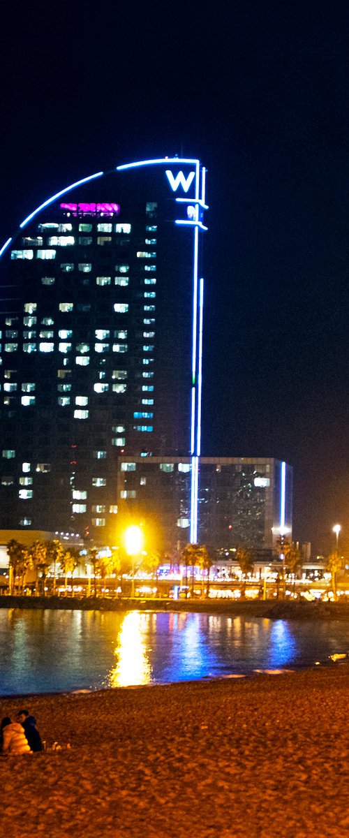 Barceloneta at the night by Kateryna Bortsova