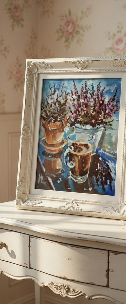 " COFFEE GREETINGS FROM THE WINTER GARDEN " by Monika Luniak