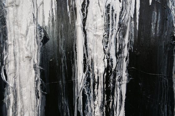 Physics 160cm x 100cm Black White Textured Abstract Art