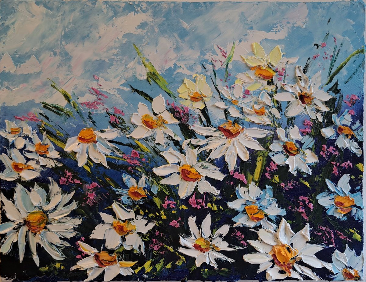 Daisies at the meadow by Oksana Fedorova