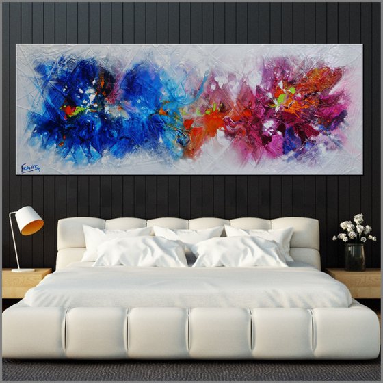 Bouquet Maximus 160cm x 60cm Colourful Abstract Art
