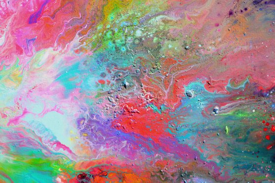 55x31.5'' Large Colorful Ready to Hang Abstract Painting Happy Harmony XXX