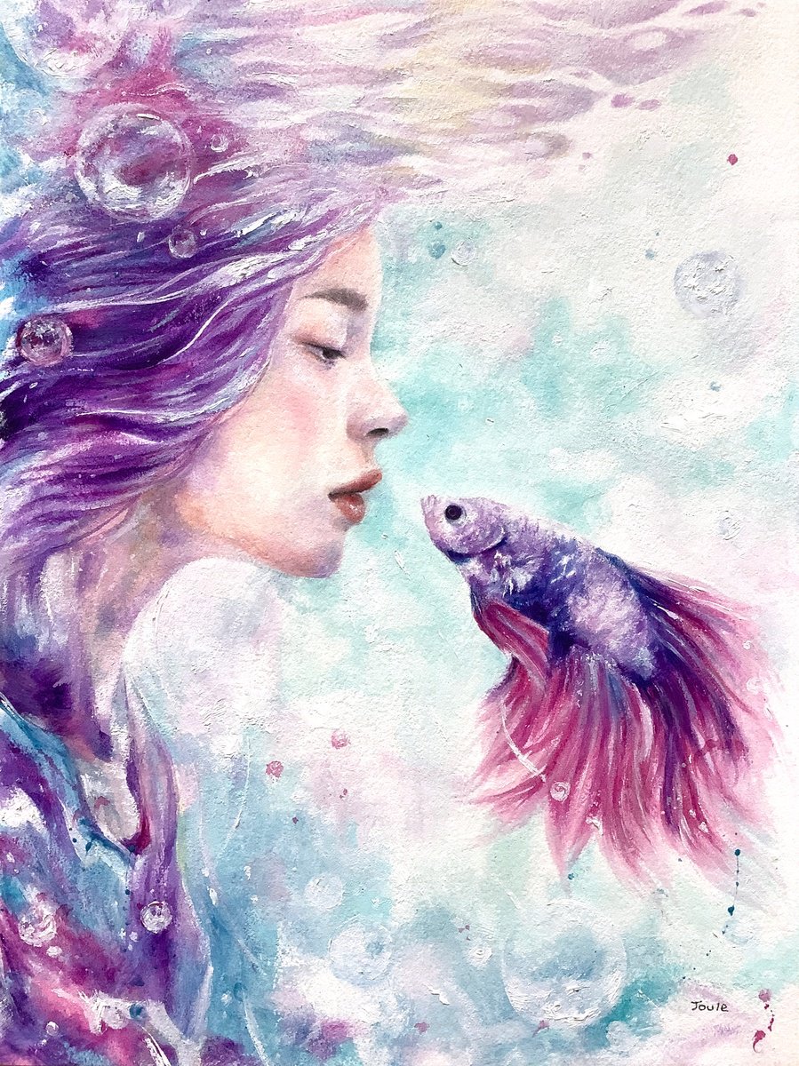 Expressive Portrait Oil Painting By Joule Kim, 9 X 12", Whispers Beneath, Original Artwork