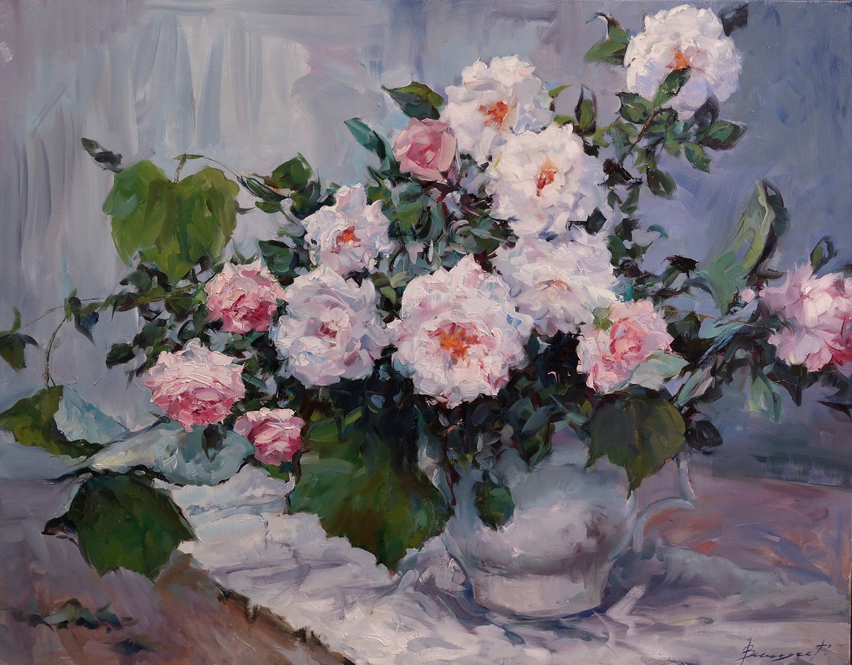 Dawn Roses By Gennady Vylusk, 35 X 28, Artwork For Sale On Artfinder