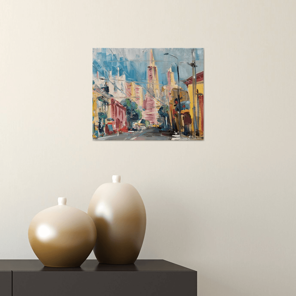 Original Oil Painting - San Francisco. by Altin Furxhi
