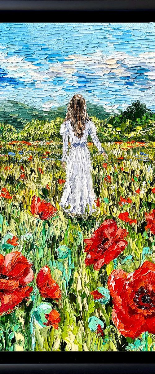 Poppies, impasto by Tanya Stefanovich