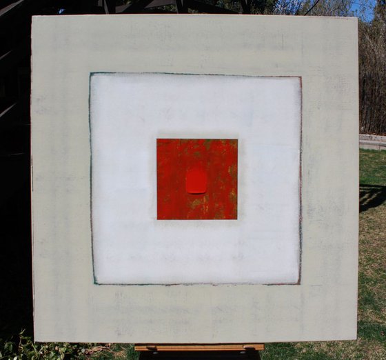 Abstract Little Red Painting Panel I (36x36 inches)