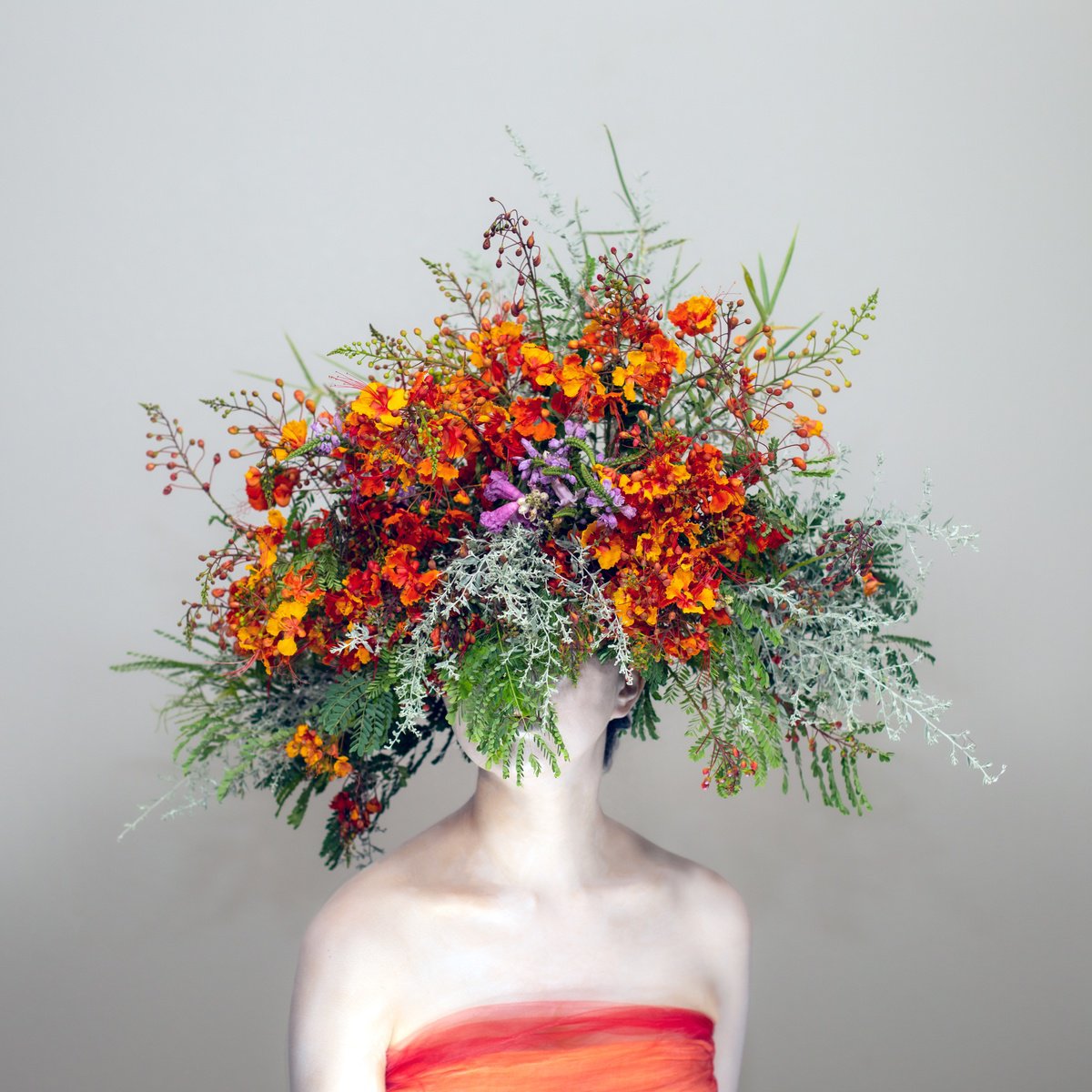 Surrealistic Botanical Photograph By Ziesook You, 20 X 20", Scent Of Austin 07282023, Original Artwork