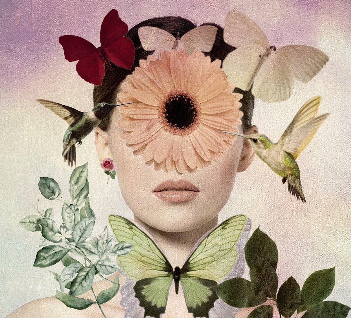 Surrealistic Portrait Photograph By Carmelita Iezzi, 24 X 24, Lady Daisy, Original Artwork