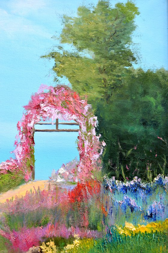 Blooming arch by the sea 70x50