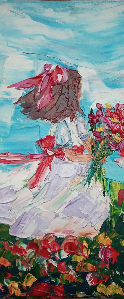 Girl in a flower meadow by Oksana Fedorova