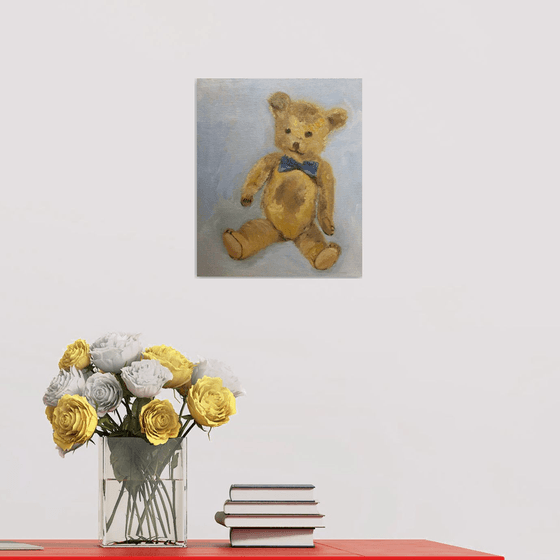 Edward Bear, my teddy bear by Chiltons c 1940 oil painting