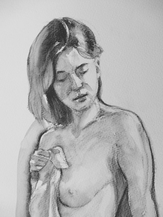 Draped female nude