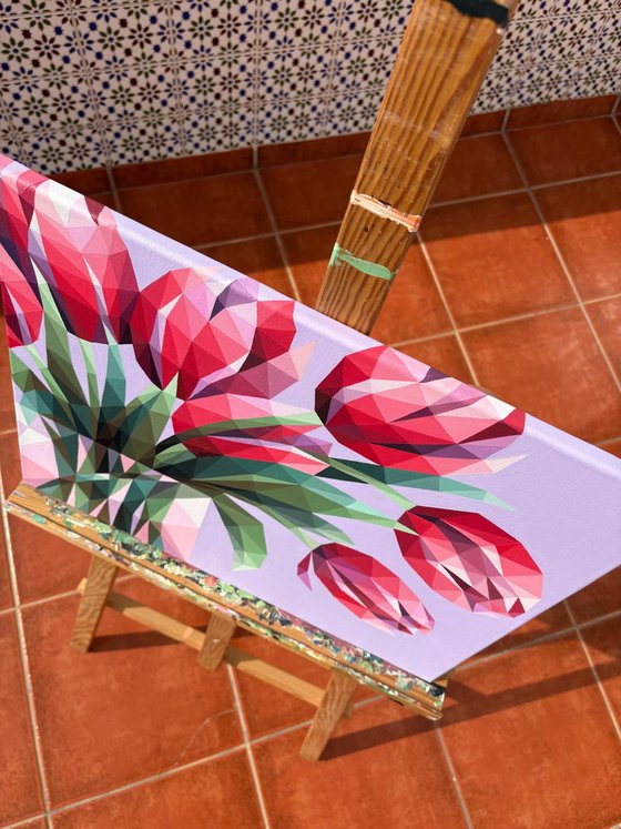 RED TULIPS IN A VASE