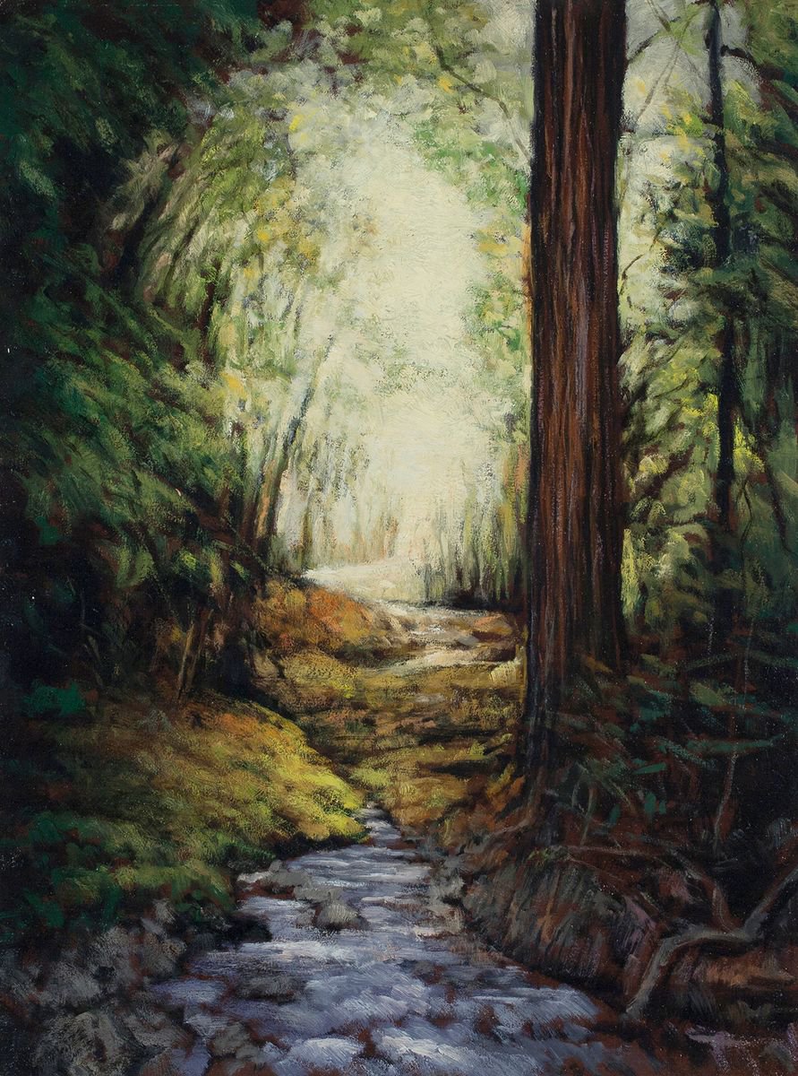 Tree by the Brook 12x16 by M Francis McCarthy