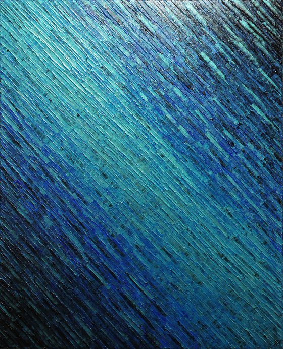 Iridescent blue knife texture