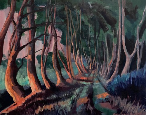 'Pathway through the woods near Pittenweem' by Stephen Howard Harrison