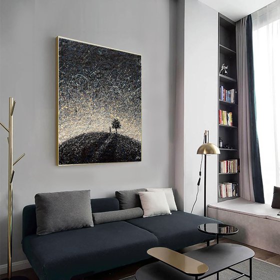 Painting with meaning Philosophical painting Black white abstraction