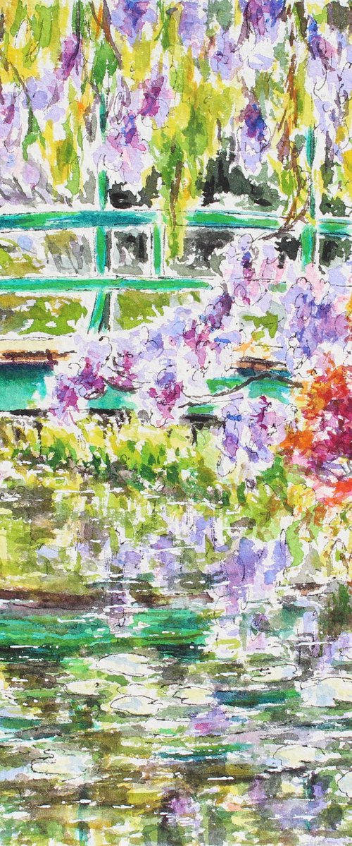 The Japanese Bridge At Monet's Garden by Kristen Olson Stone