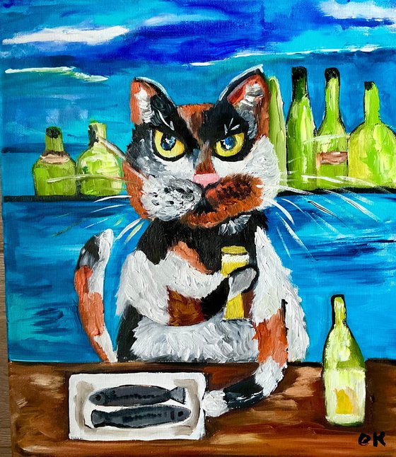 Lucky cat, herring and beer, brings positive emotions in your life.