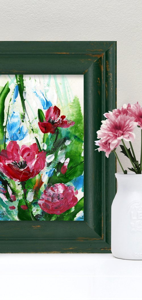 Cottage Flowers 9 - Framed Floral Painting by Kathy Morton Stanion by Kathy Morton Stanion