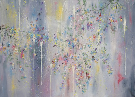 'Splash of Flowers'- XL Painting Oil on Canvas
