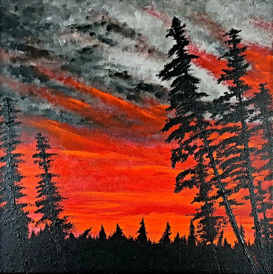 Landscape in red color 1