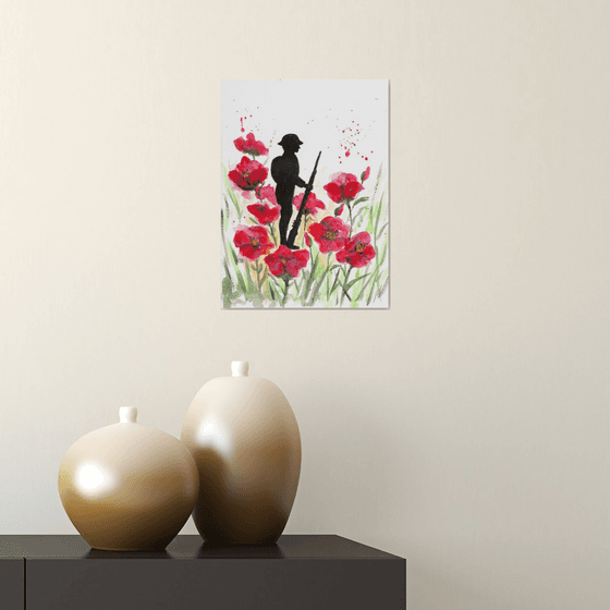 Remembrance of Soldier and poppies