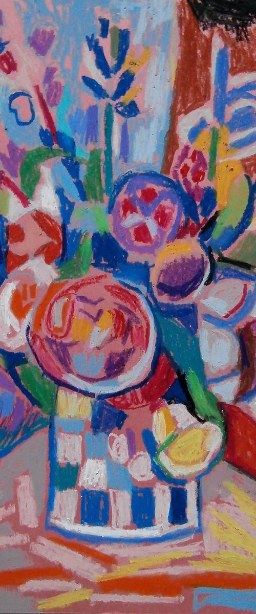 Still life , oil pastel  / 31 x 22.1 cm by Maja Đokić Mihajlović