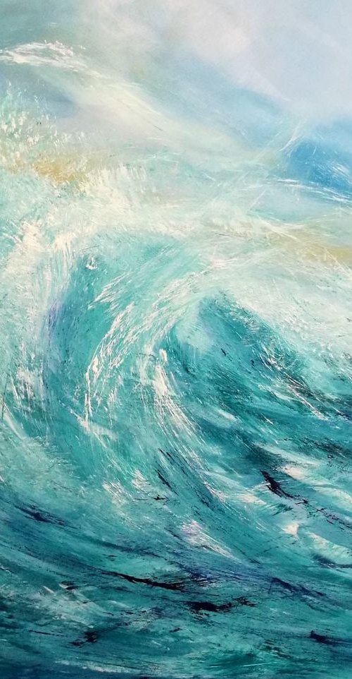 Surf's Up - XL, Wave Art, Seascape, by Mel Graham