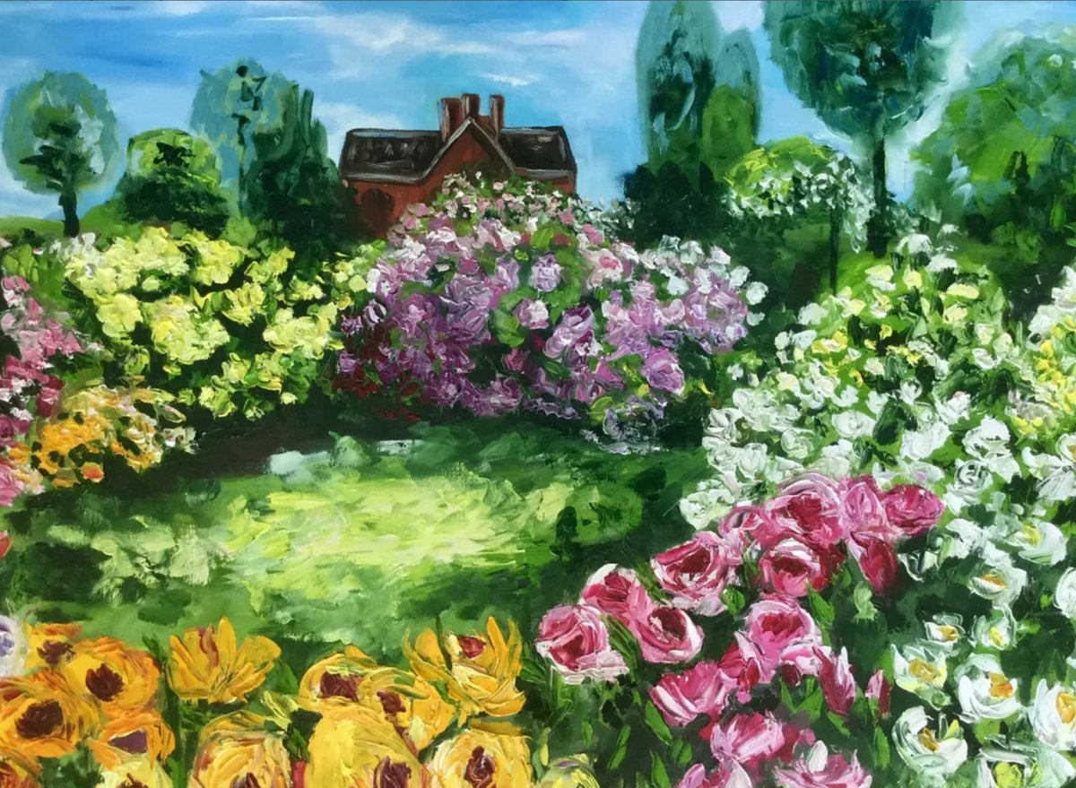English Garden By Olga Koval, 39 X 31, Artwork For Sale On Artfinder