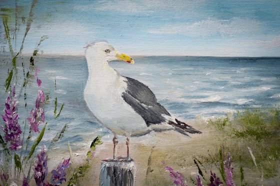 "THE SEAGULL". Morning seascape.