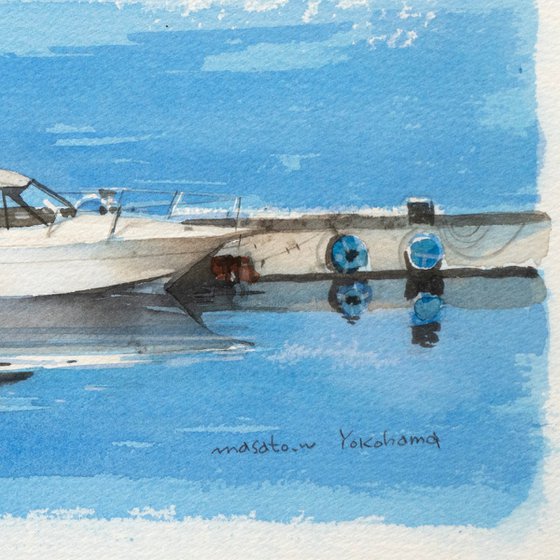 Moored Cruiser, Yokohama - 20x30cm Sketch