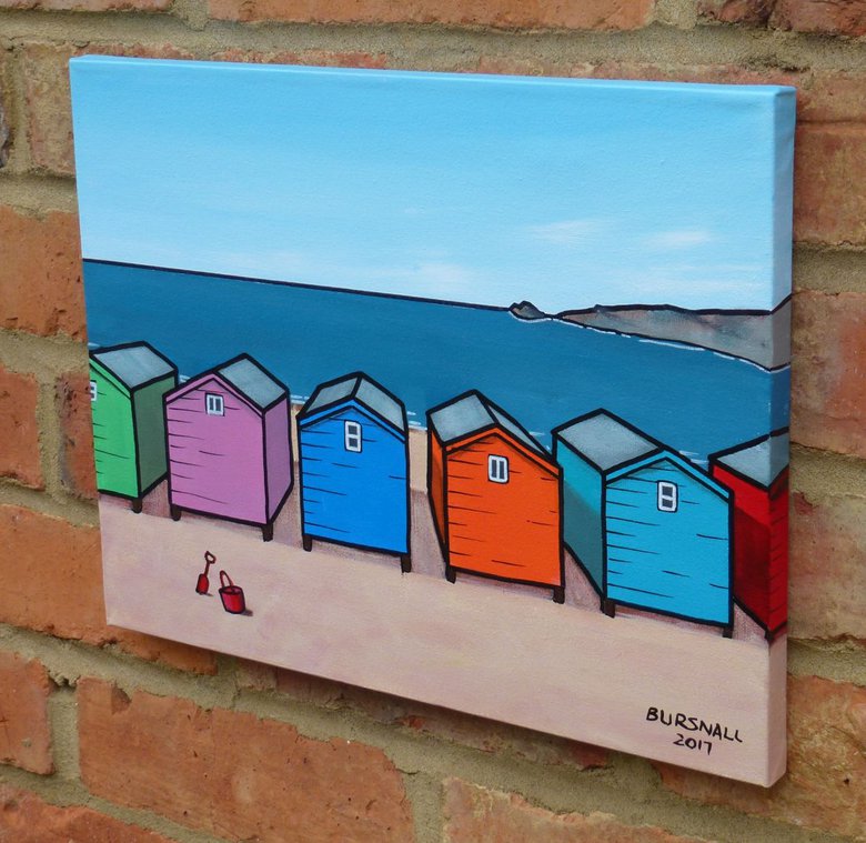 Red Bucket and Spade Acrylic painting by Paul Bursnall Artfinder